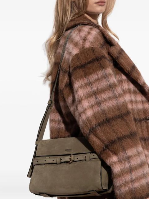 Moschino medium Tie Me suede crossbody bag - Green - zdjęcie produktu nr 2