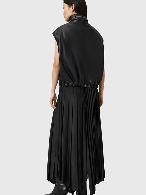 AllSaints spódnica JAX kolor czarny midi rozkloszowana W065RD