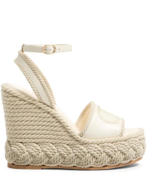 Valentino Garavani 130mm VLogo Torchon wedge sandals - White - zdjęcie produktu nr 1