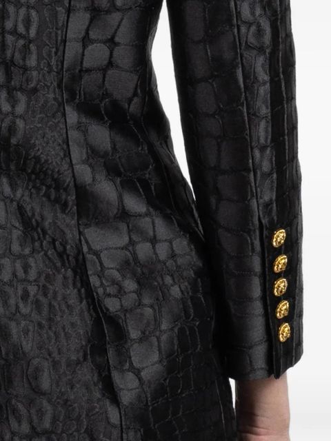 Balmain button textured mini dress - Black