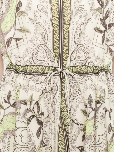 Tory Burch bird paisley midi dress - Neutrals