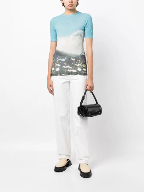 Jil Sander graphic-print cotton T-shirt - Blue - zdjęcie produktu nr 2