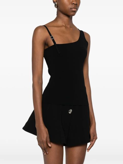 SANDRO one-shoulder-design top - Black