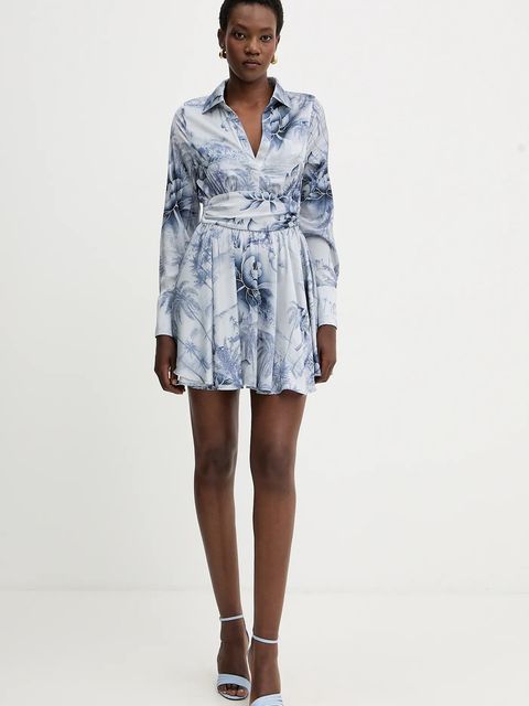 Guess sukienka CONCETTA kolor niebieski mini rozkloszowana W5YK00 WF1T2