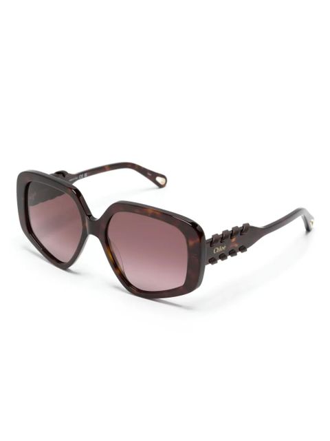 Chloé Eyewear Mony oversize-frame sunglasses - Brown - zdjęcie produktu nr 2