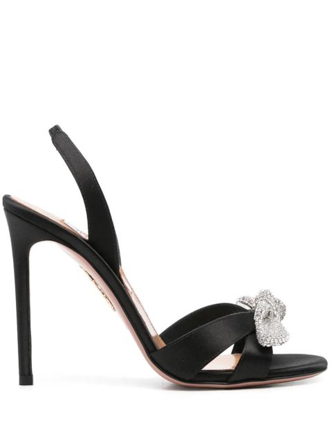 Aquazzura 105mm Very Bow Tie Crystal sandals - Black - zdjęcie produktu nr 1