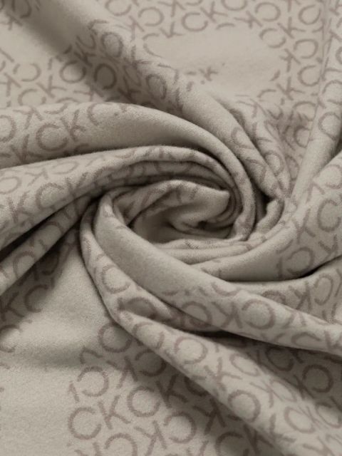 Calvin Klein szalik z domieszką wełny kolor szary wzorzysty K60K612611