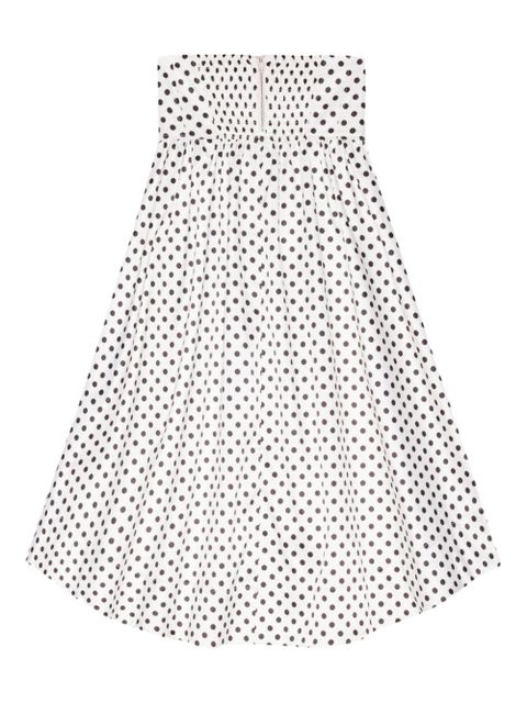 GANNI polka dot-print maxi skirt - White