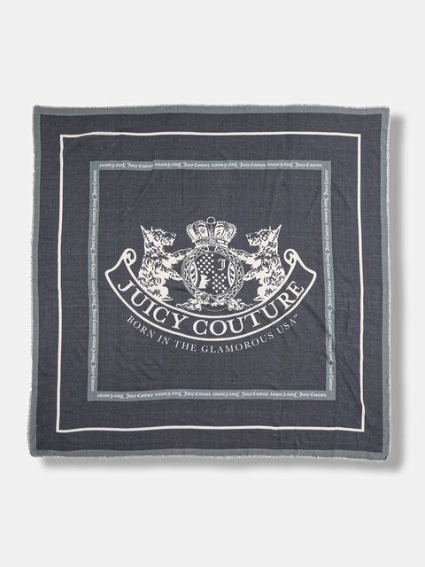 Juicy Couture chusta Pashmina damska kolor czarny wzorzysta AIJFO8612WPO