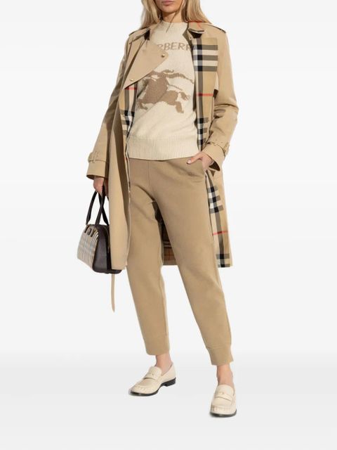 Burberry belted check-collar coat - Neutrals - zdjęcie produktu nr 2