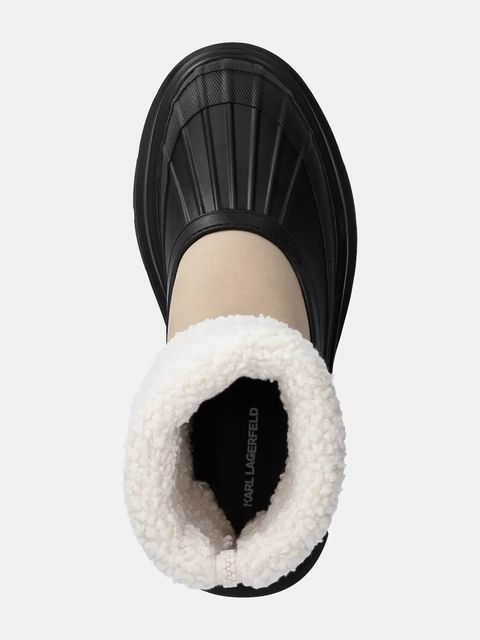 Karl Lagerfeld śniegowce LUNA SNOW damskie kolor beżowy na platformie lekko ocieplone KL42965