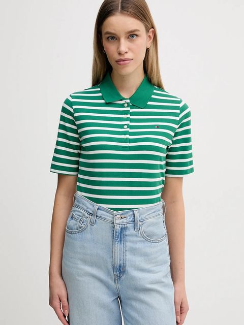 Tommy Hilfiger polo damski kolor zielony WW0WW43224 - zdjęcie produktu nr 1