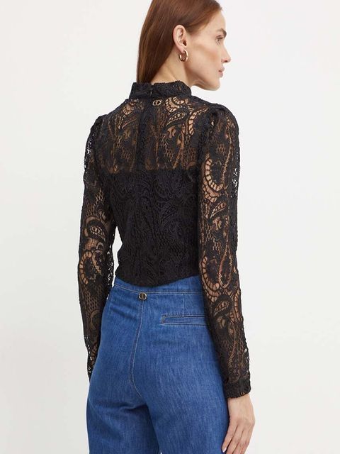 Twinset bluzka damska kolor czarny gładka 242TP2464
