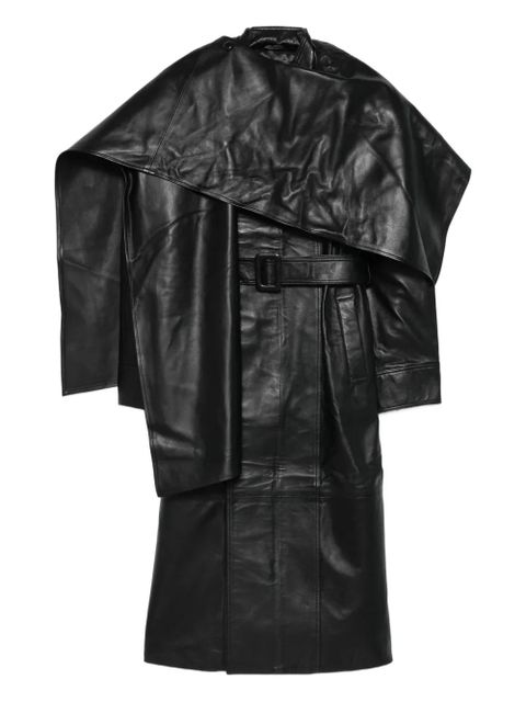 ducie Nina wrap around belted leather coat - Black - zdjęcie produktu nr 1