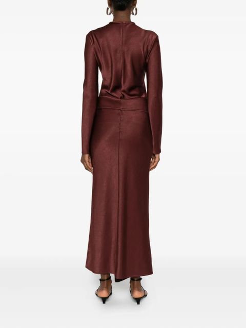 Nanushka crew-neck draped maxi dress - Brown
