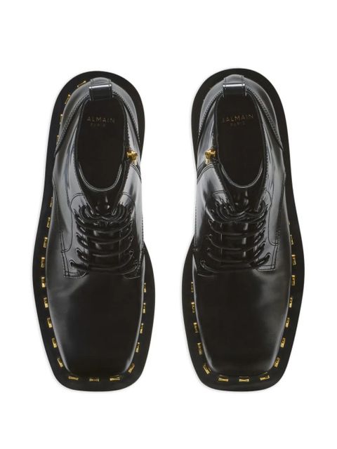 Balmain Glazed combat boots - Black