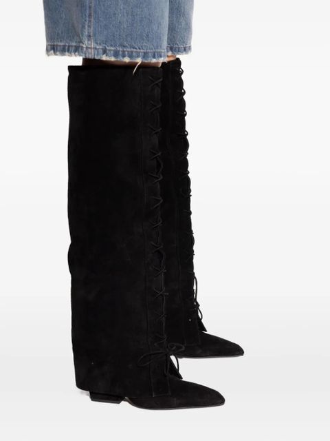 Paris Texas 100mm lace-up pointed over-the-knee boots - Black - zdjęcie produktu nr 2
