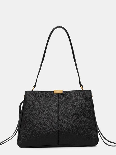 Tommy Hilfiger torebka skórzana kolor czarny AW0AW17661 - zdjęcie produktu nr 1