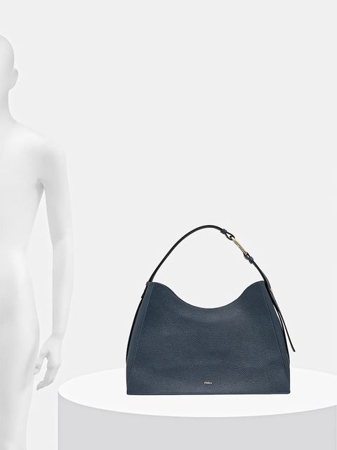 Furla torebka skórzana kolor niebieski WB01246.HSF000.GU000