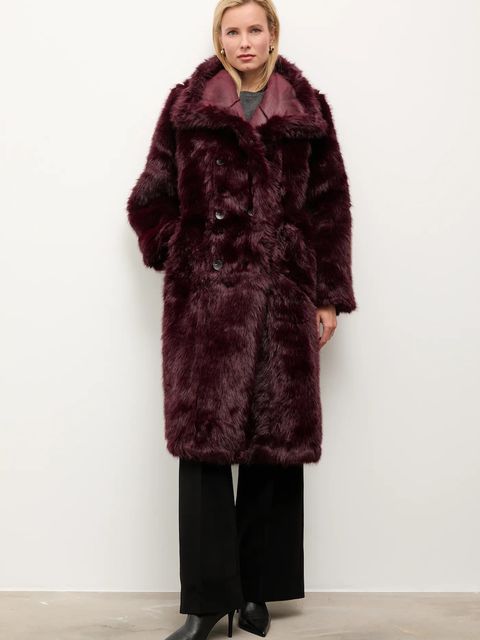 Answear.LAB płaszcz dwustronny kolor bordowy - zdjęcie produktu nr 1