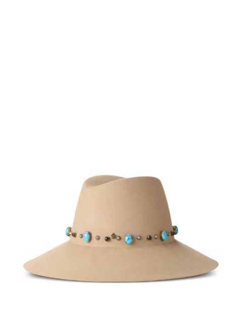 Maison Michel logo-plaque hat - Neutrals - zdjęcie produktu nr 1