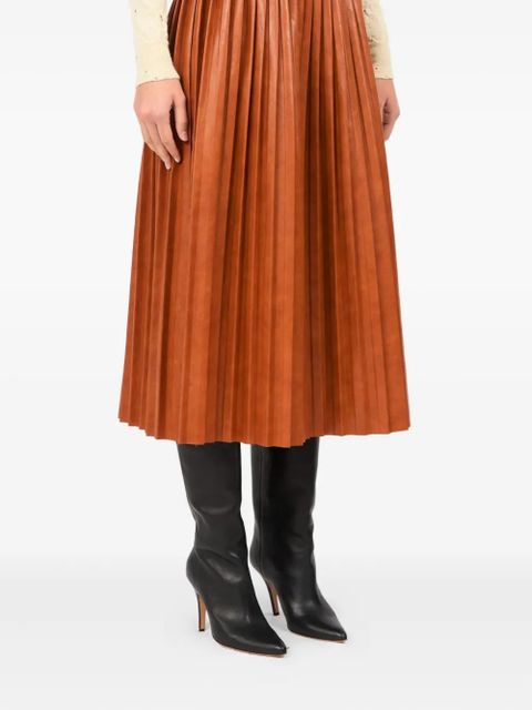 MM6 Maison Margiela pleated midi skirt - Orange