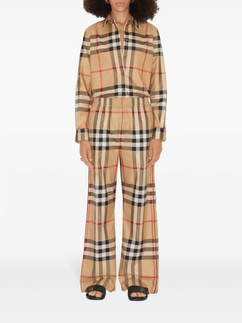 Burberry check-pattern cotton trousers - Neutrals - zdjęcie produktu nr 2