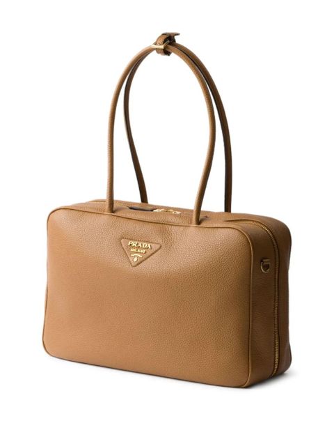 Prada large leather shoulder bag - Brown