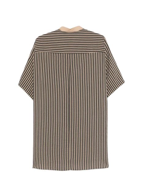 Alysi striped band-collar mini dress - Black - zdjęcie produktu nr 2