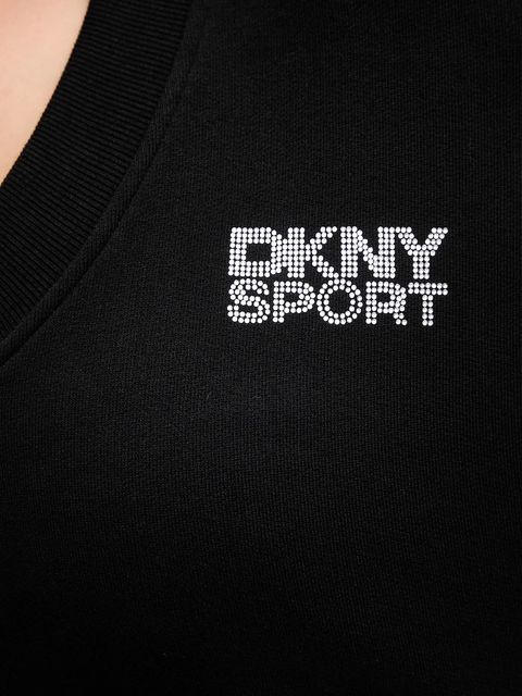 Dkny bluza bawełniana damska kolor czarny z aplikacją DP5T1279