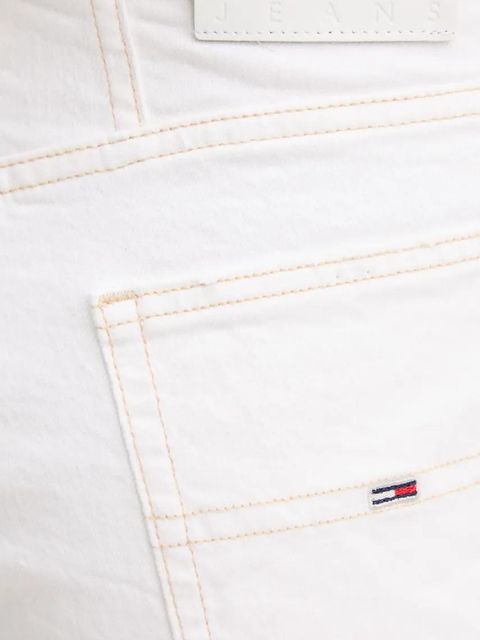 Tommy Jeans szorty jeansowe damskie kolor beżowy gładkie high waist DW0DW20093