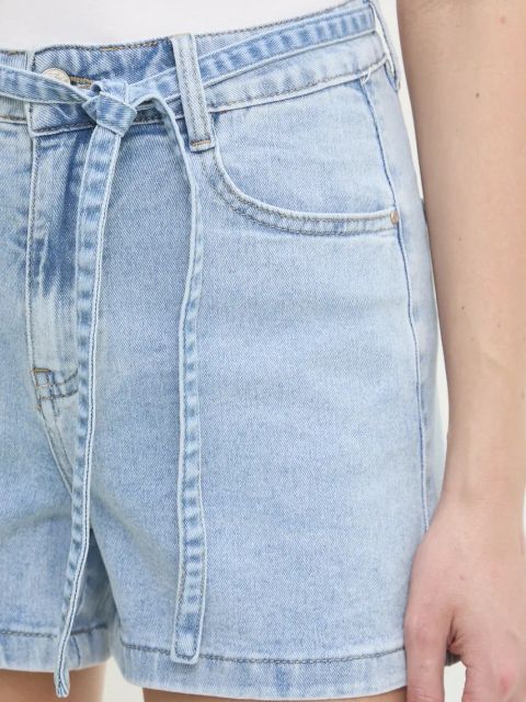 Answear.LAB szorty jeansowe damskie kolor niebieski gładkie high waist