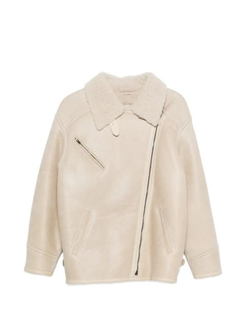ISABEL MARANT Adelina shearling zip jacket - Neutrals - zdjęcie produktu nr 1