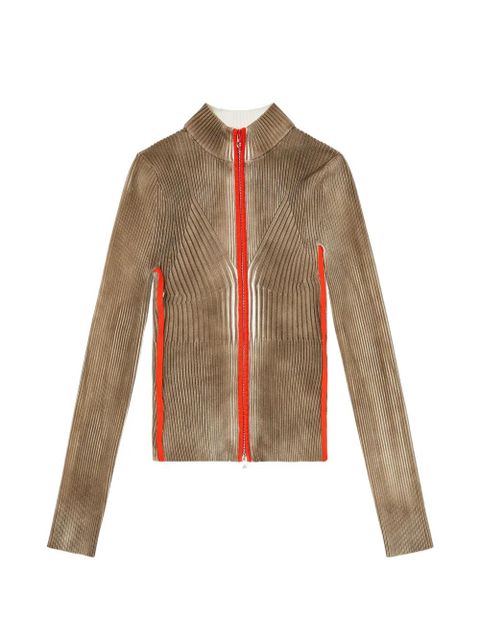 Diesel M-Sarda ribbed-knit zip-up cardigan - Brown - zdjęcie produktu nr 1