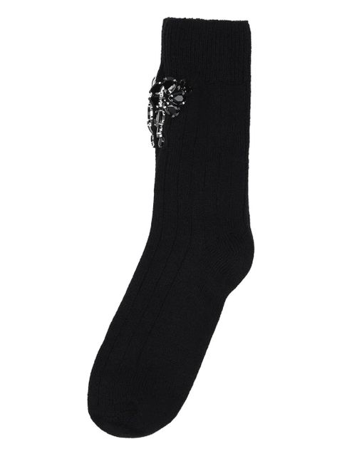 Simone Rocha floral embellishment socks - Black - zdjęcie produktu nr 2