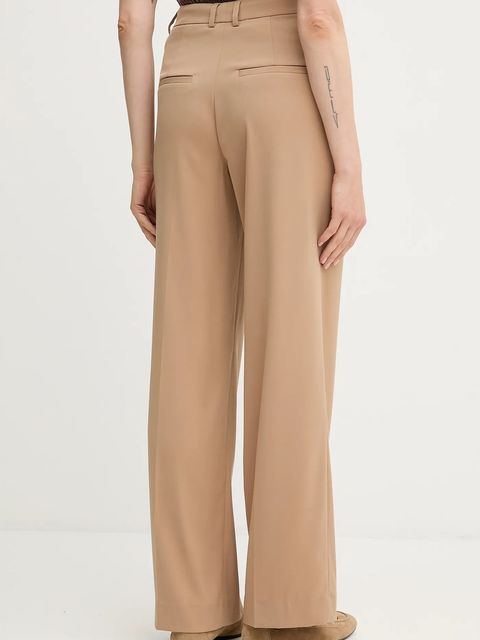 OUI spodnie damskie kolor beżowy szerokie high waist 93766 - zdjęcie produktu nr 2