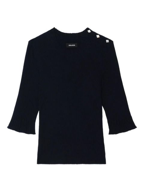 Zadig&Voltaire short-sleeve ribbed T-shirt - Blue - zdjęcie produktu nr 1