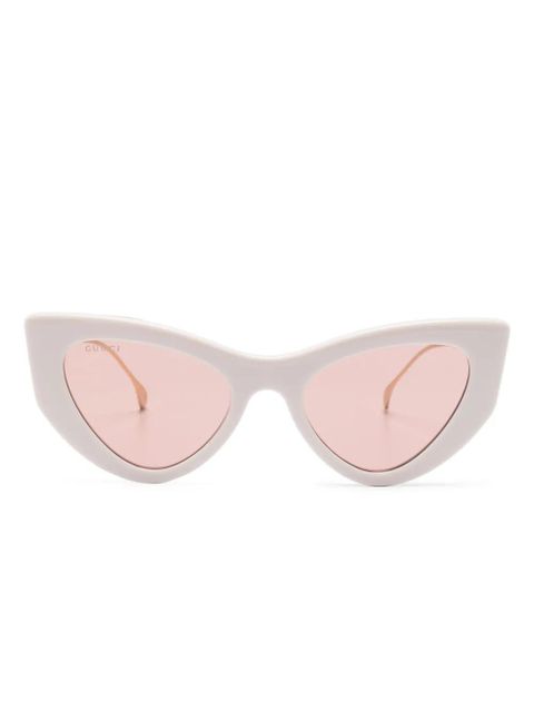 Gucci Eyewear Double G cat-eye sunglasses - Neutrals - zdjęcie produktu nr 1