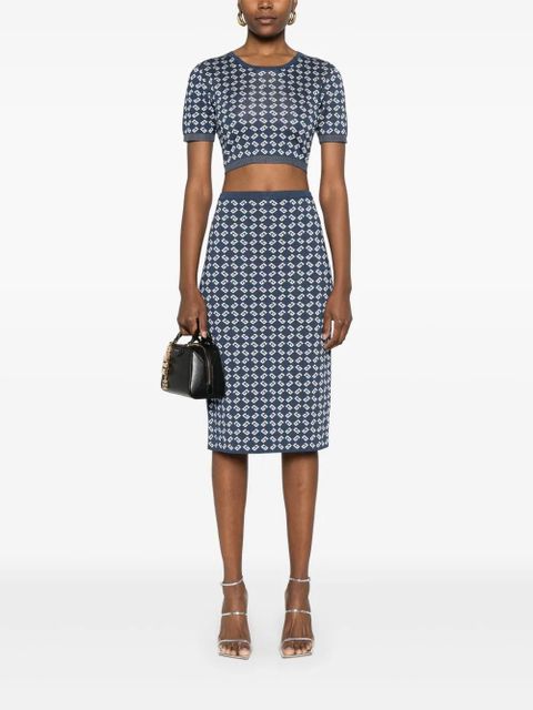 Givenchy monogram 72-jacquard midi skirt - Blue - zdjęcie produktu nr 2