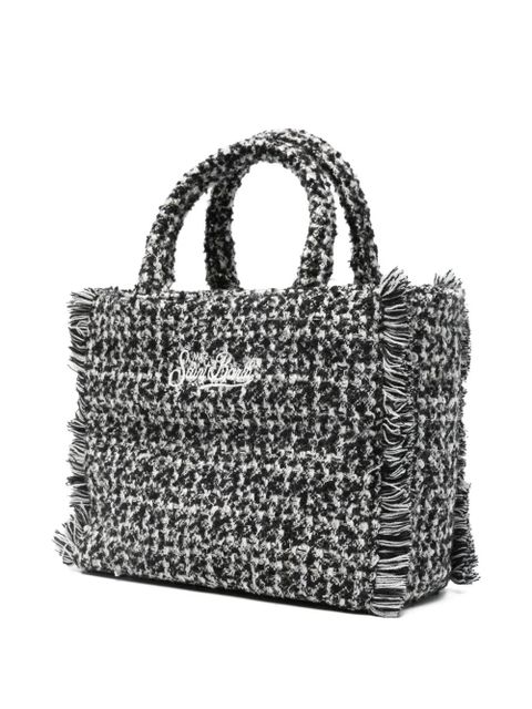 MC2 Saint Barth Colette tweed fringed-detail tote bag - Black