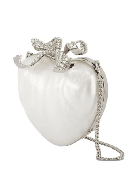 Self-Portrait heart clutch bag - White