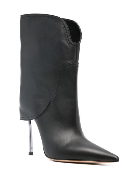 Casadei 100mm leather boots - Black - zdjęcie produktu nr 2