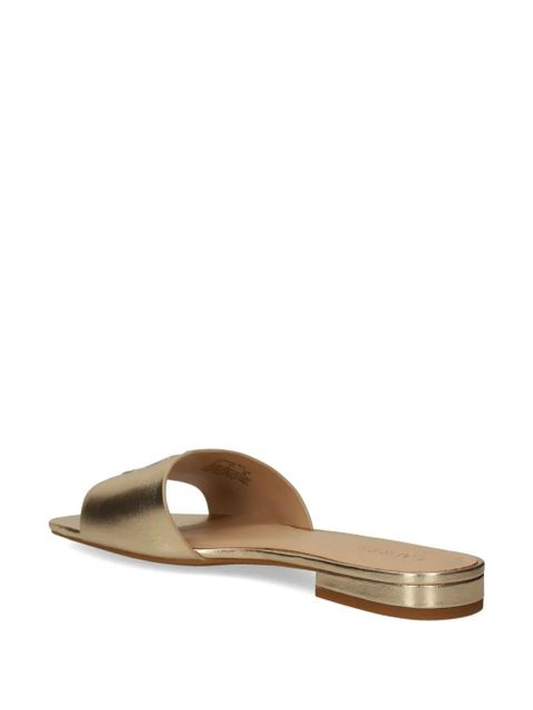 Lauren Ralph Lauren embossed-logo sandals - Gold