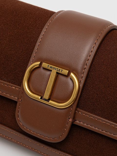 Twinset torebka skórzana kolor brązowy 252TD8371