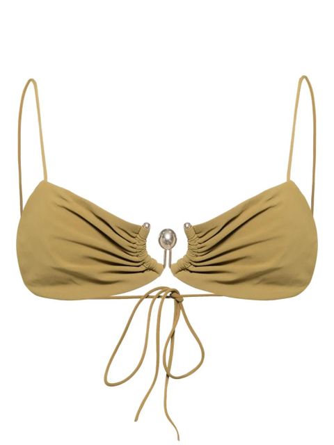 Christopher Esber ruched orbit miniscule bikini top - Brown - zdjęcie produktu nr 1