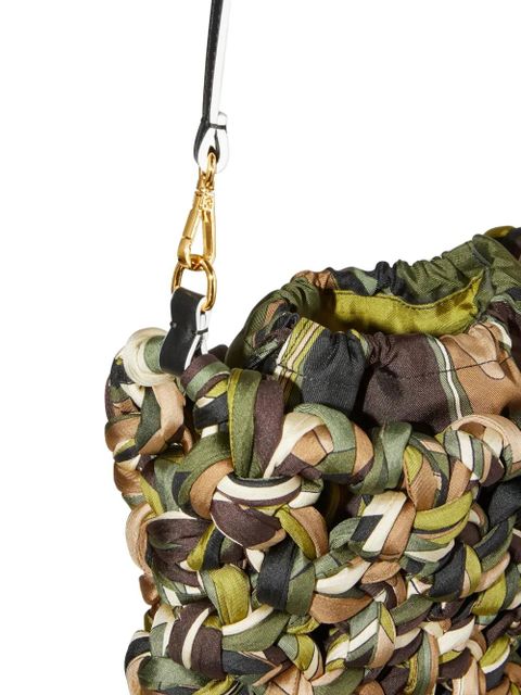 PUCCI knotted fringed shoulder bag - Green