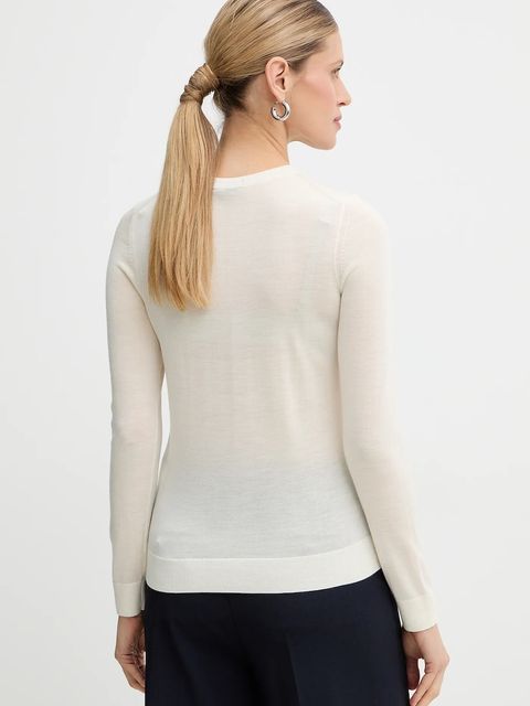 BOSS sweter wełniany Ferpina damski kolor beżowy lekki 50544987