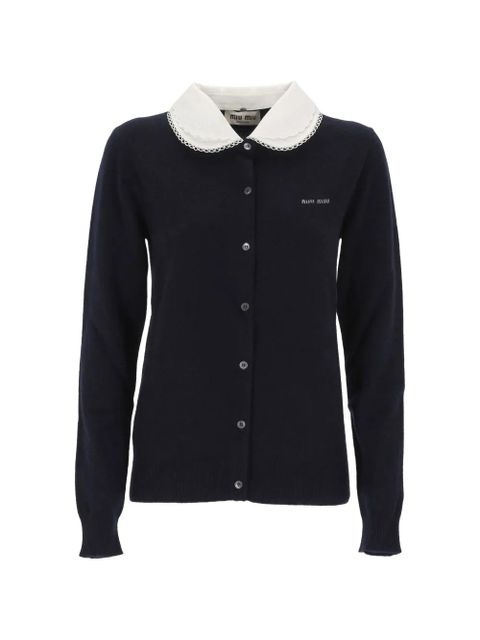 Miu Miu round-collar cardigan - Blue - zdjęcie produktu nr 1