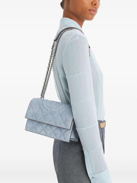 Tory Burch small Fleming denim convertible shoulder bag - Blue - zdjęcie produktu nr 2