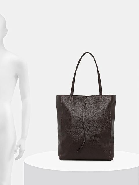 Answear.LAB torebka skórzana kolor brązowy